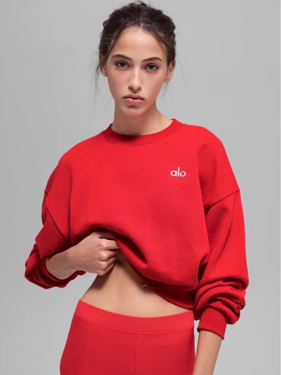 ALO Yoga Sweaters - ALO Yoga Red Crewneck Sweatshirt